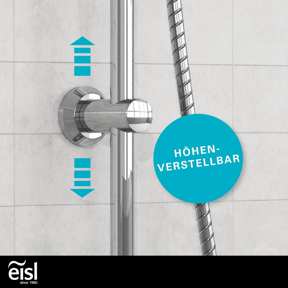 Brausegarnitur Sommerregen Chrom Verstellbar Anti-Kalk - Chromfarben, Design, Kunststoff (24/100,5cm) - Schütte