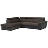 Ecksofa Mit Schlaffunktion Und Bettkasten Antero Dunkelbraun - Chromfarben/Dunkelbraun, Design, Textil (216/262cm) - Livetastic