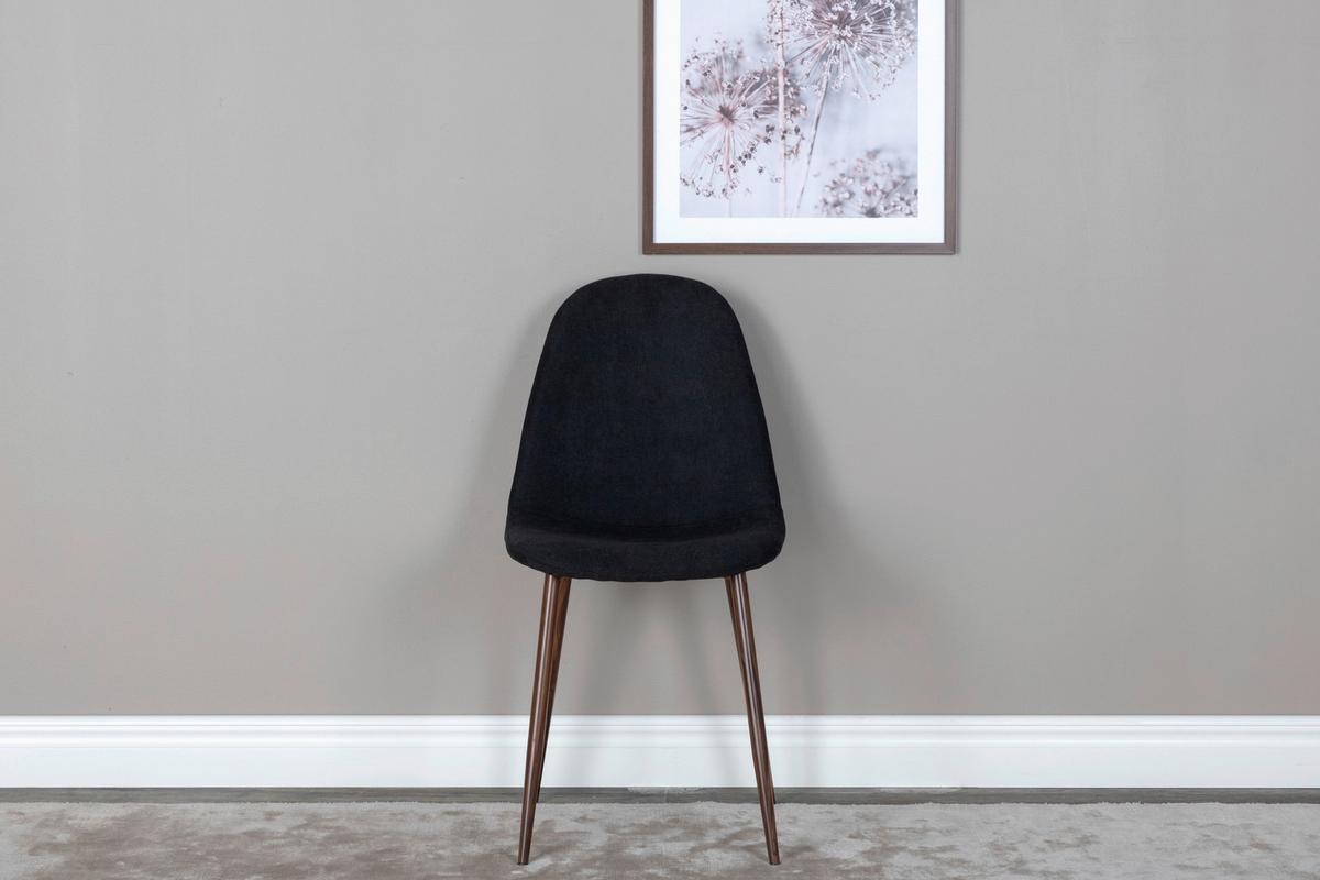 Stuhl-set Polar - Dunkelbraun/Schwarz, Design, Textil/Metall (44/87/53cm) - Livetastic