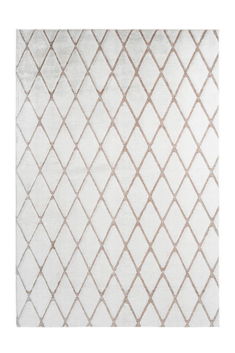 Hochflor Teppich Weiß/Beige Vivica 160x230 cm - Beige/Weiß, Design, Textil (160/230cm) - Kayoom
