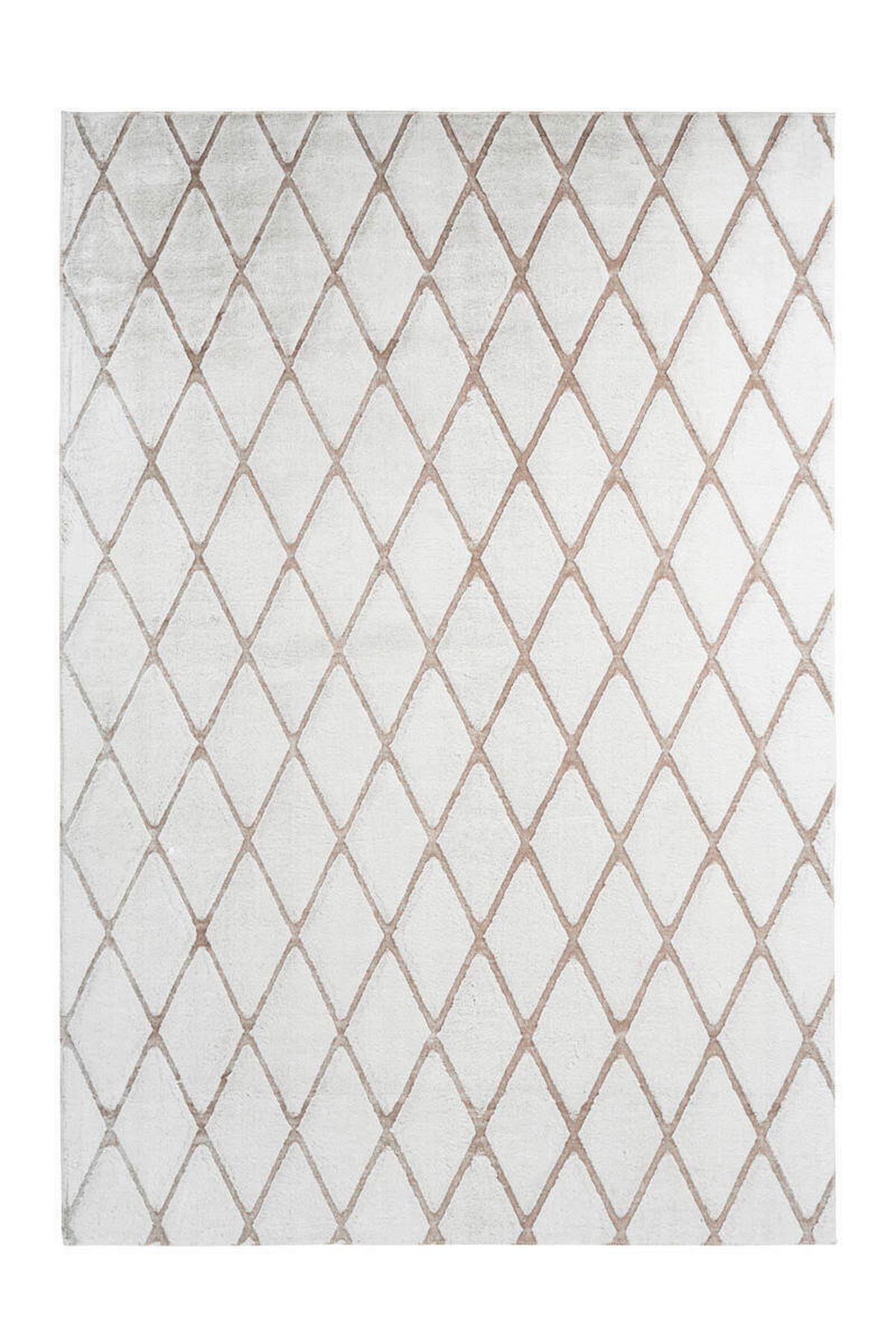 Hochflor Teppich Weiß/Beige Vivica 160x230 cm - Beige/Weiß, Design, Textil (160/230cm) - Kayoom