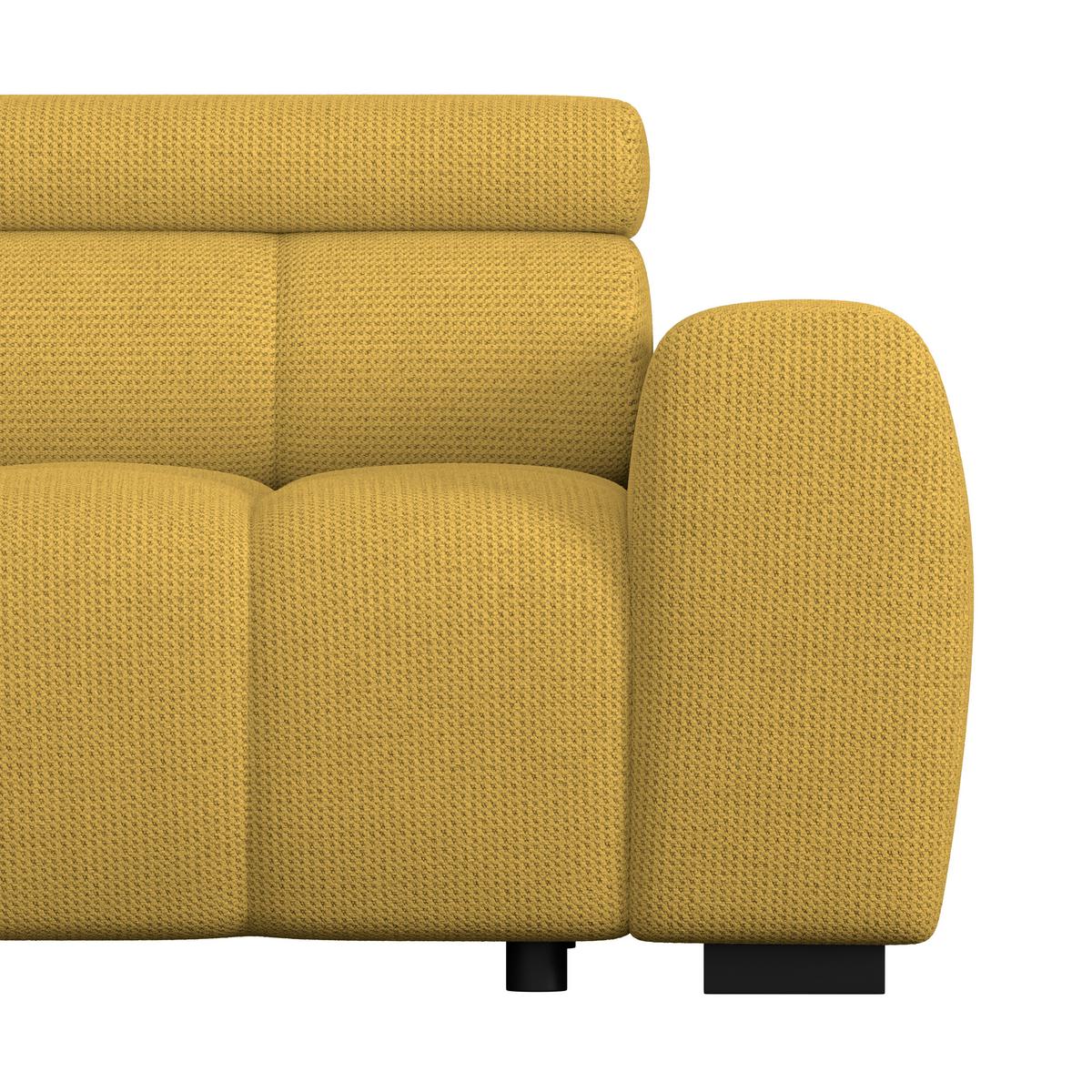 Ecksofa Fargo S Senffarben, B: 168cm - Senfgelb/Schwarz, Trend, Textil (168/285cm)