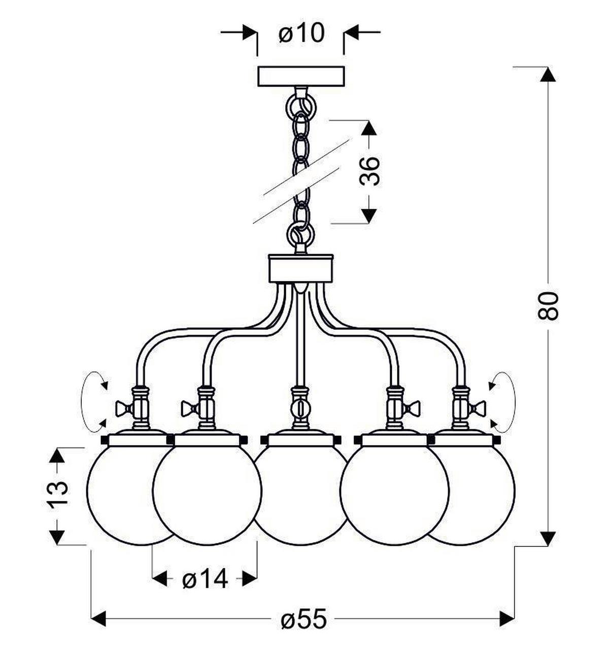 Pendelleuchte 35-70876 Ballet - Goldfarben/Schwarz, KONVENTIONELL, Metall (55/55/80cm)