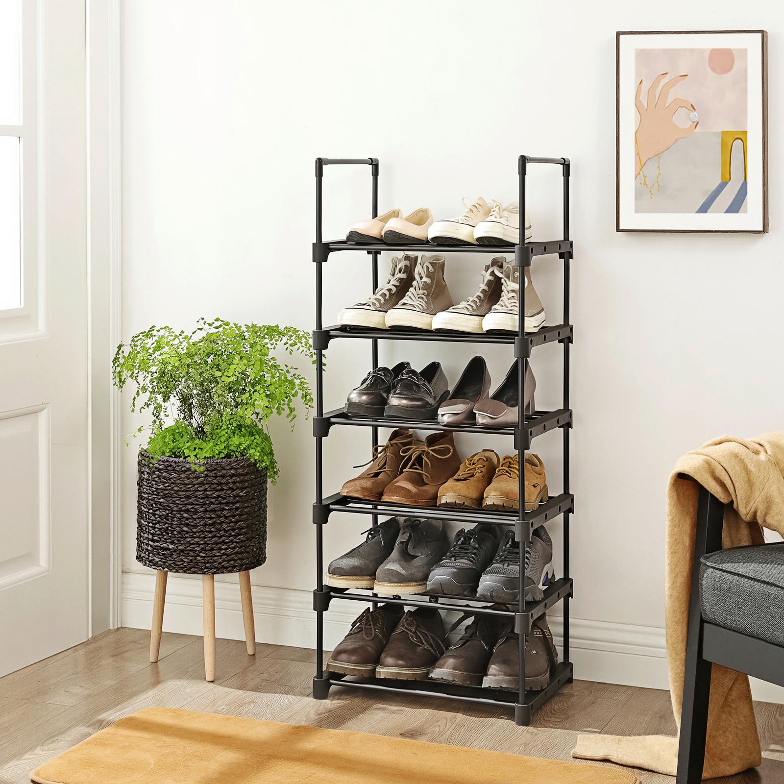 Regál na topánky čierny - čierna, Trend, kov/plast (45/106/30cm) - Boxxx