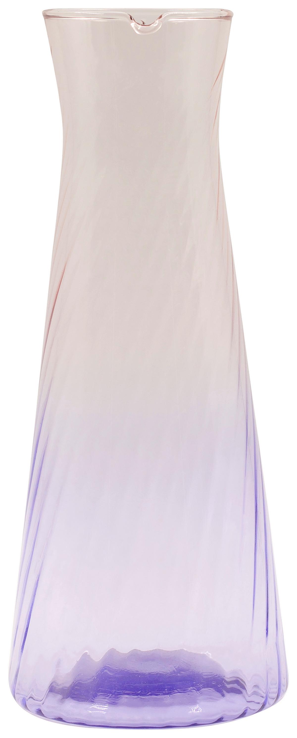 Wasserkaraffe Tessa - Violett/Rosa, Basics, Glas (11/27,5cm) - Luca Bessoni
