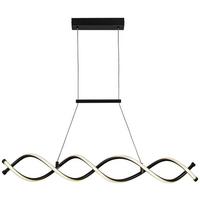 Led-hängeleuchte Solea H: 120 Cm 1-Flammig, Geschwungen - Schwarz, MODERN, Kunststoff/Metall (88/120cm) - Luca Bessoni