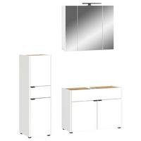 Badezimmer Forano Weiß Eichefarben - Eichefarben/Schwarz, MODERN, Holzwerkstoff (129cm) - Germania