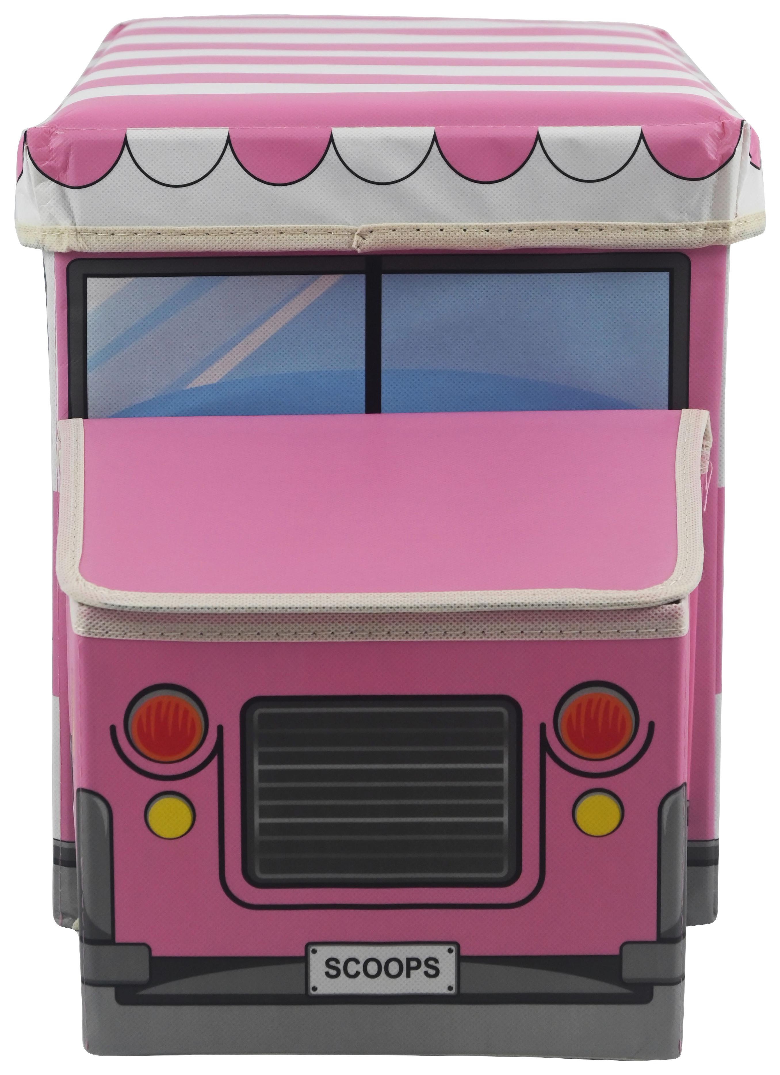 Aufbewahrungsbox Maria - Pink, KONVENTIONELL, Karton/Textil (55/25/32cm) - BUNINO