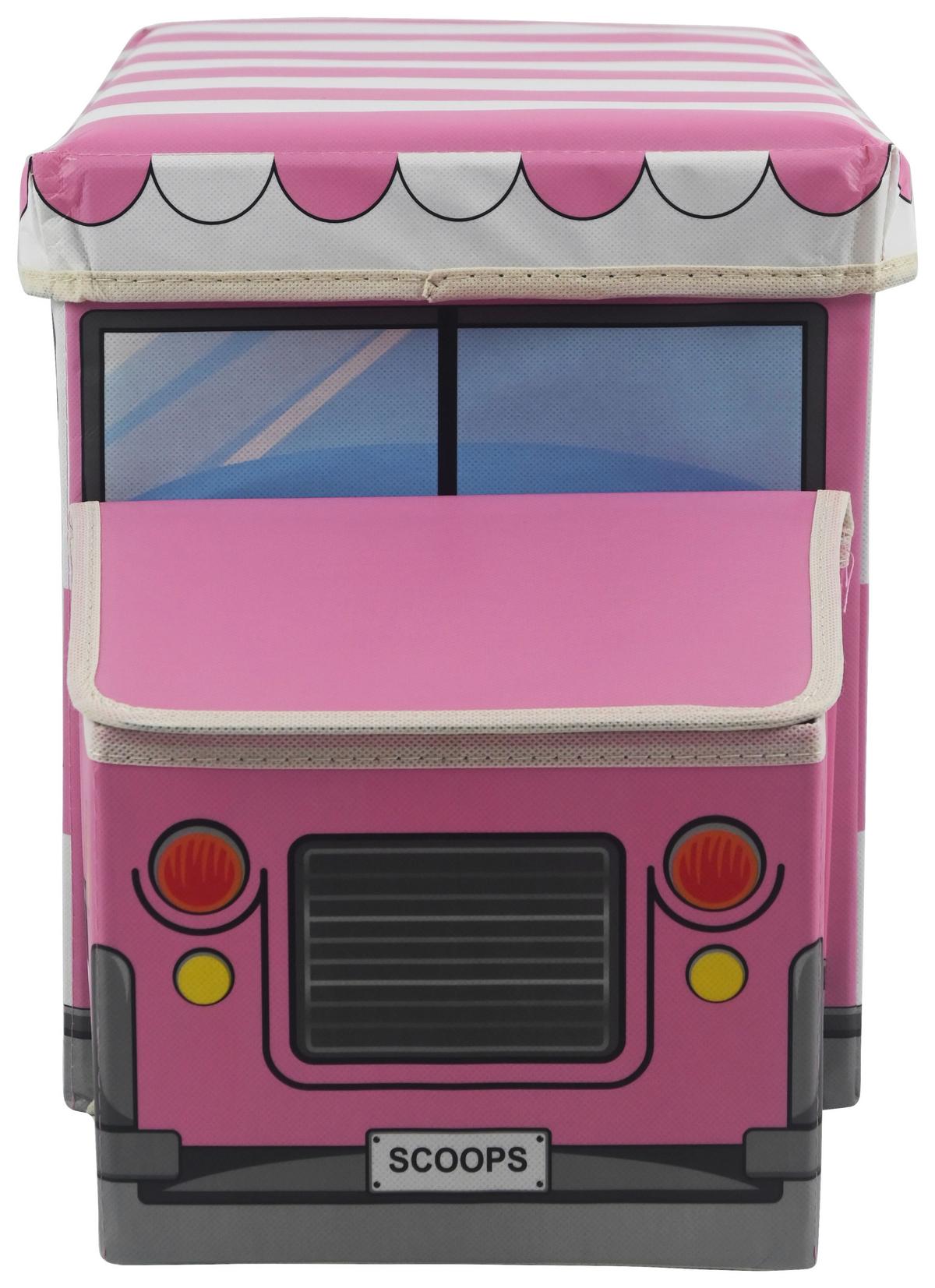 Aufbewahrungsbox Maria - Pink, KONVENTIONELL, Karton/Textil (55/25/32cm) - BUNINO