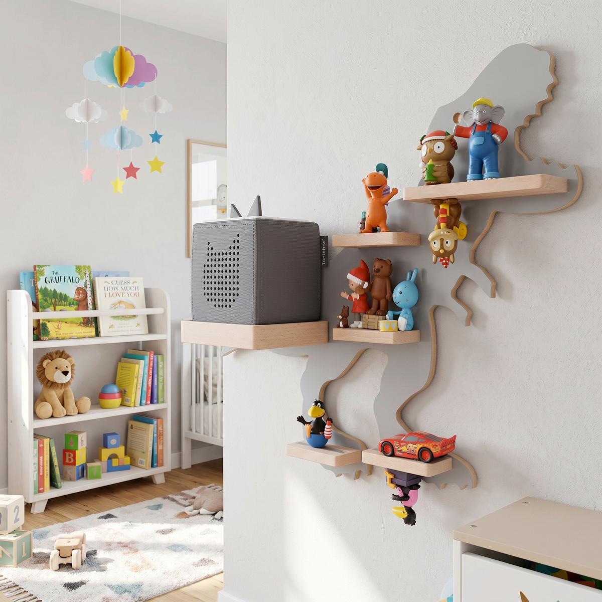 Kinderregal Boarti Grau B: 52 cm - Grau, MODERN, Holzwerkstoff (52/44/19cm) - Livetastic