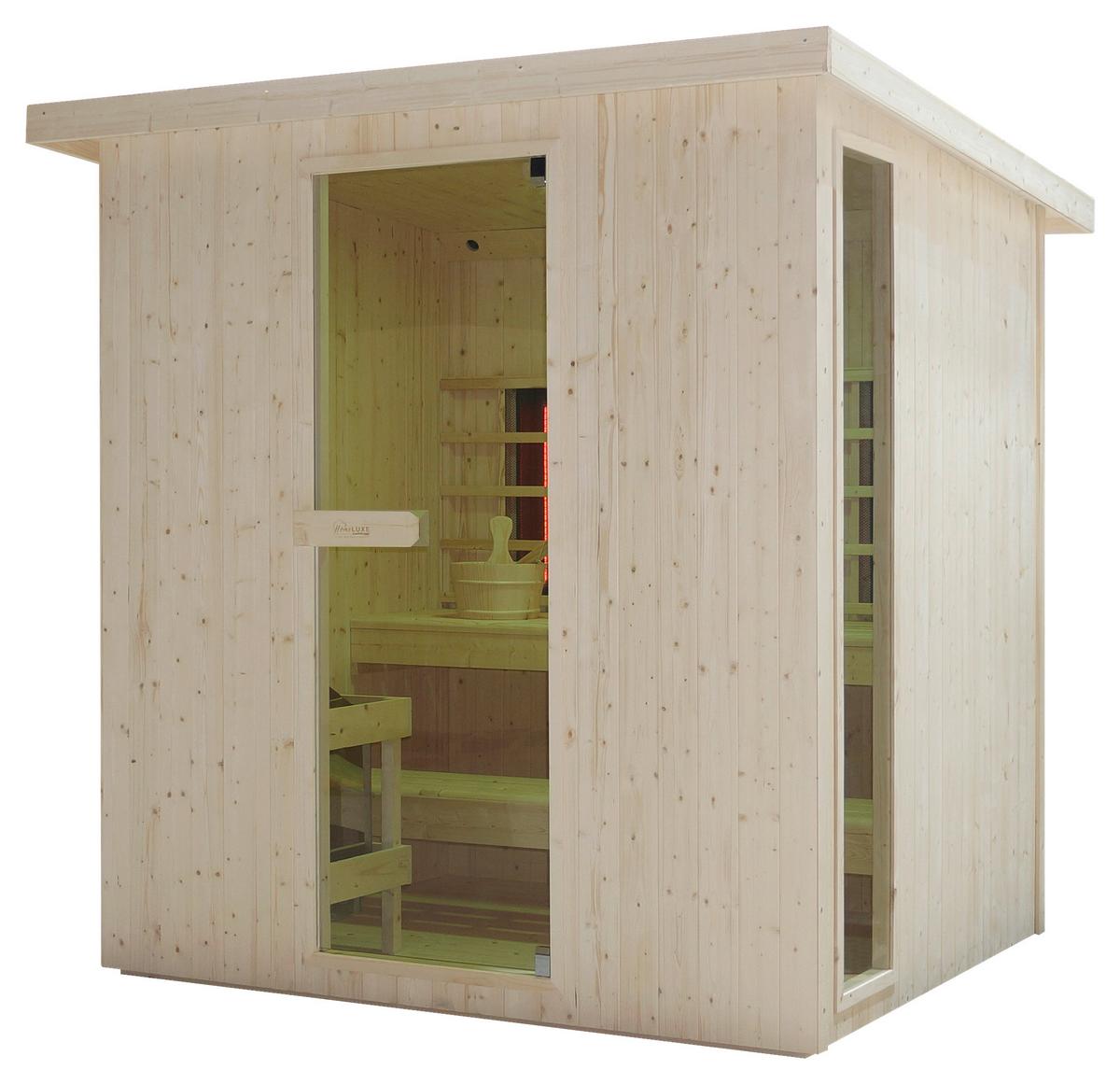 Infrarotkabine Lahti Holzfarben B: 181,5 cm - Fichtefarben, KONVENTIONELL, Holz (198/181,5/202,2cm) - Sanotechnik