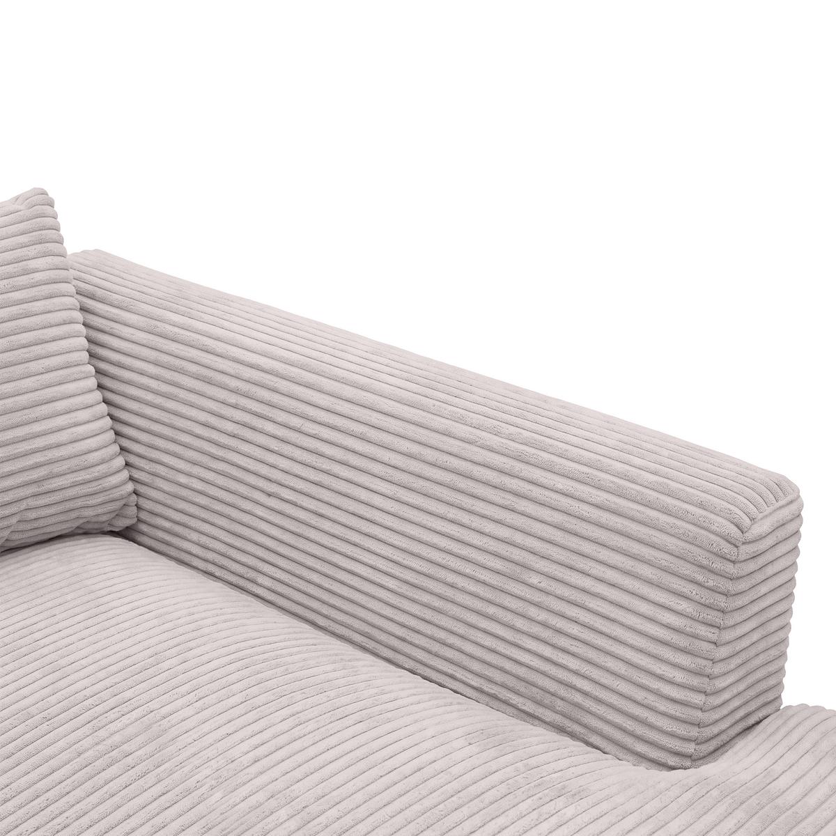 Rohová sedačka PEDRO, pravá, růžový manšestr - růžová/černá, Moderní, textil/plast (300/190cm) - Mömax