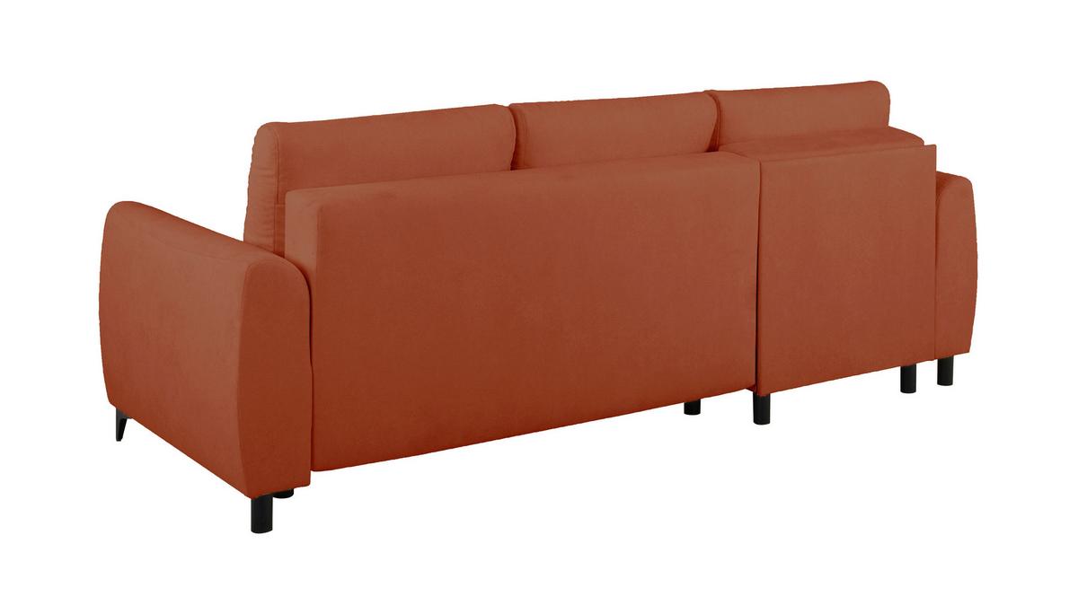 Ecksofa Moli, Rostfarben S: 236x148 cm - Rostfarben/Schwarz, Design, Textil (236/148cm) - MID.YOU