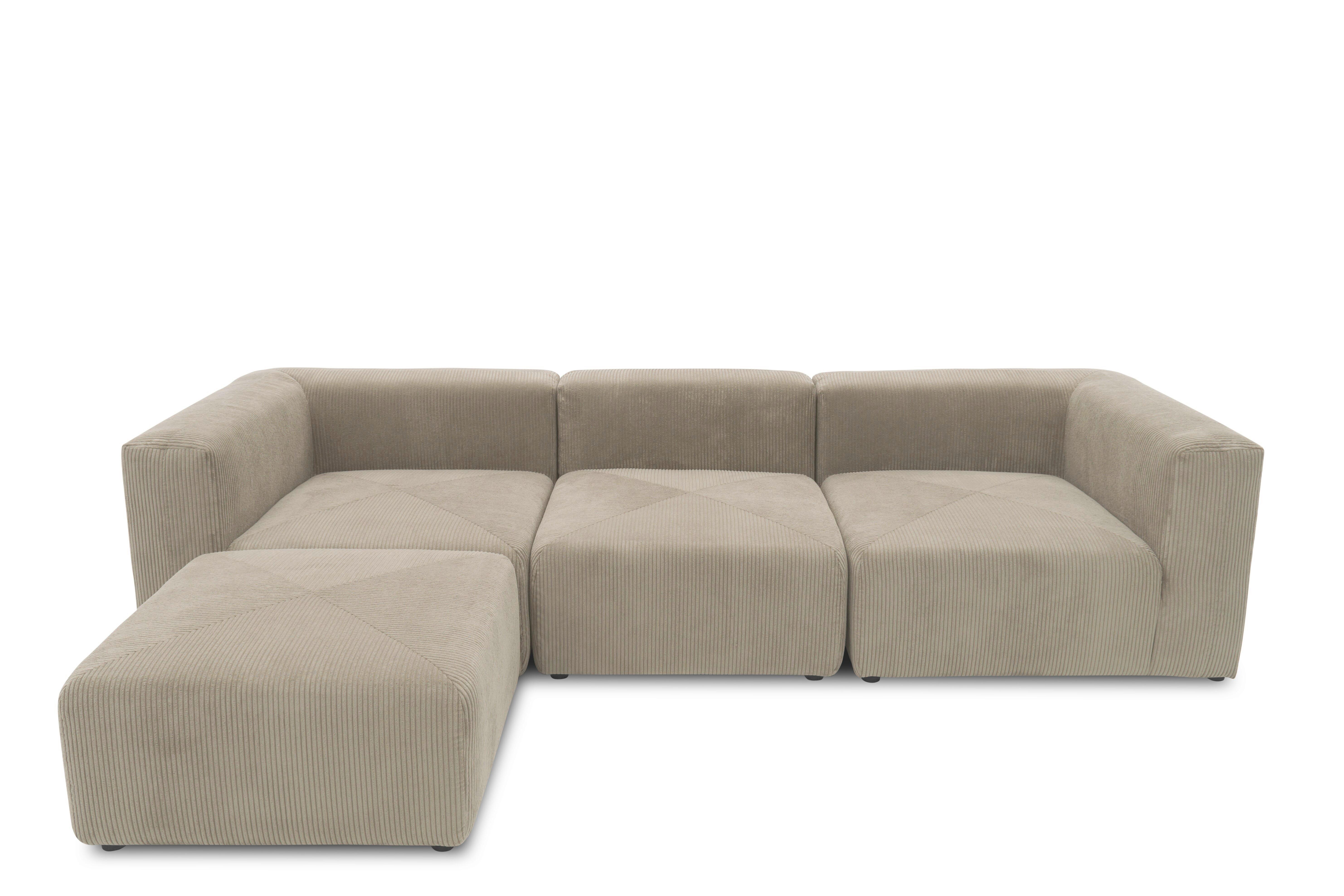 Ecksofa Schlammfarben B: 301 Cm - Schlammfarben/Schwarz, Design, Textil (301/69/193cm) - MID.YOU