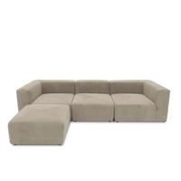 Ecksofa Schlammfarben B: 301 Cm - Schlammfarben/Schwarz, Design, Textil (301/69/193cm) - MID.YOU