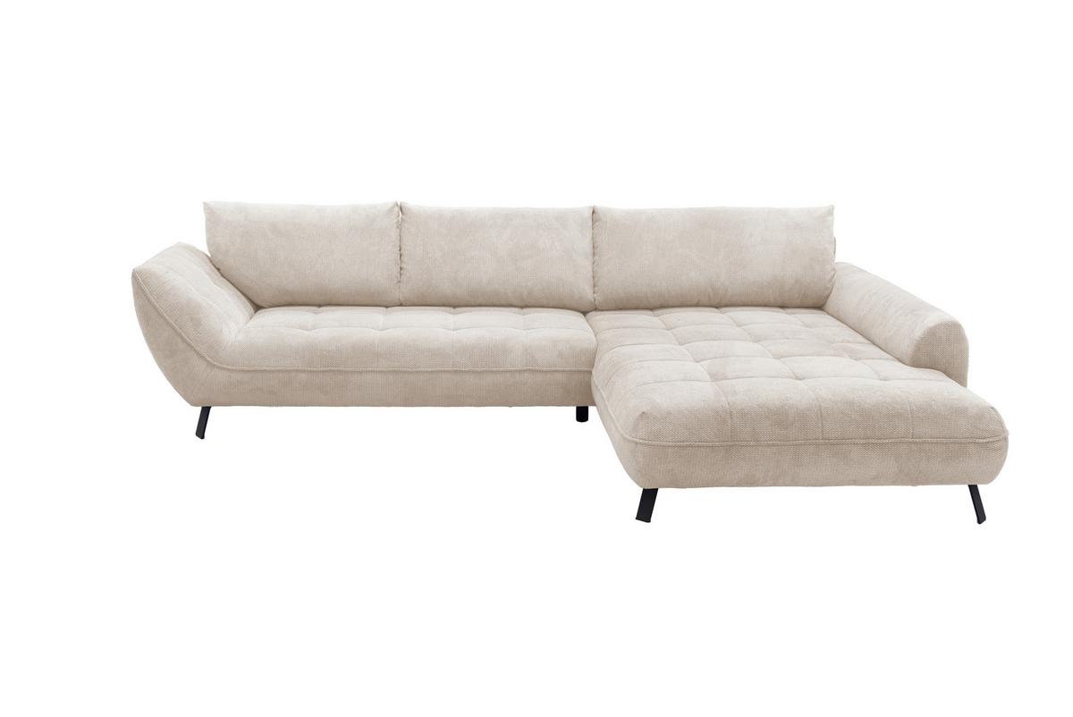 Ecksofa Biarritz, Beige, Braun Schenkel: 324x205 cm - Hellbraun/Beige, Design, Textil (324/205cm) - Livetastic