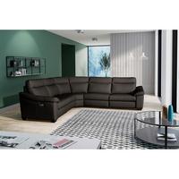 Ecksofa Dakar Braun B: 299x299 Cm - Schwarz/Braun, Design, Leder (299/299cm) - Livetastic