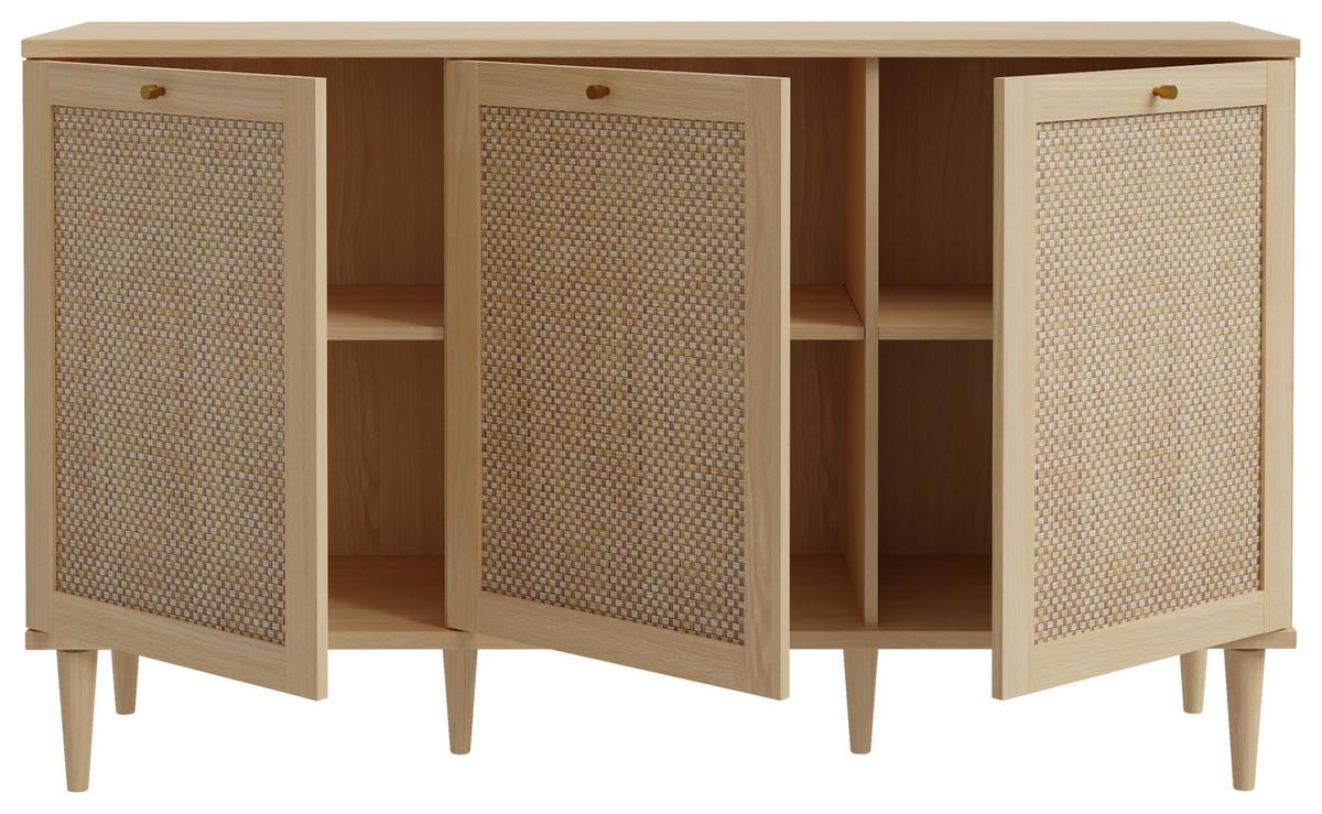 Komoda Calasetta š: 150 cm - barvy dubu/barvy zlata, Natur, kov/dřevo (149,8/89,8/41,4cm)