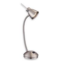 Led-schreibtischlampe Baldo Chromfarben Mit Flexarm - Chromfarben/Nickelfarben, KONVENTIONELL, Metall (44cm) - Luca Bessoni