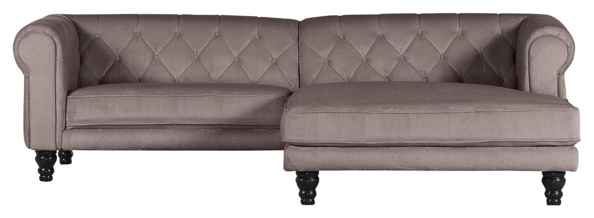 Ecksofa Jonte Schlammfarben S: 260x160 cm - Schlammfarben/Dunkelbraun, Design, Textil (260/160cm) - MID.YOU