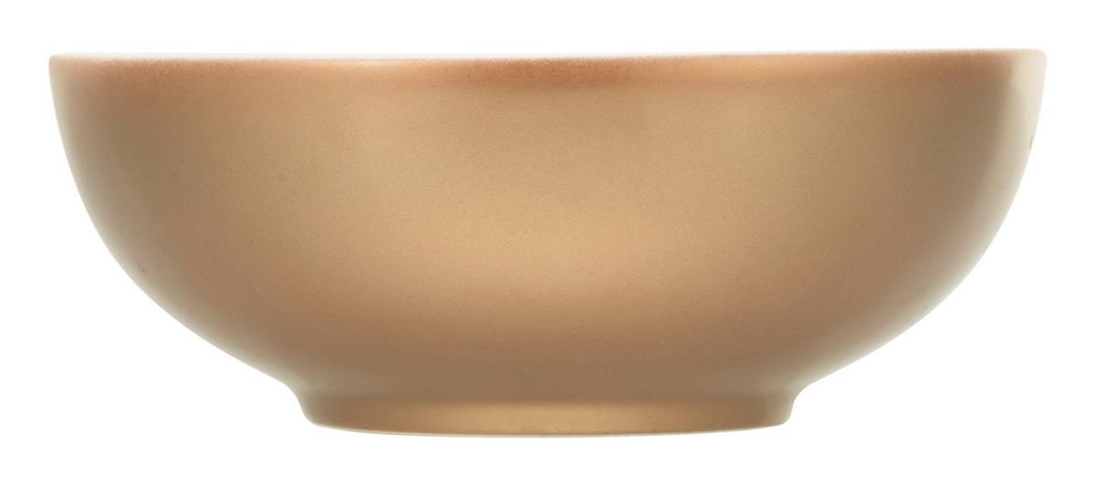 Müslischalenset Steinzeug Weiß/Goldfarben 2--Teilig. Ø 16 cm - Goldfarben/Weiß, Basics, Keramik (16cm) - Creatable