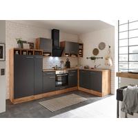 Eckküche Economy mit Geräten 310x172 cm Grau/Eiche Dekor - Wildeiche/Grau, Basics, Holzwerkstoff (310/172cm) - Respekta