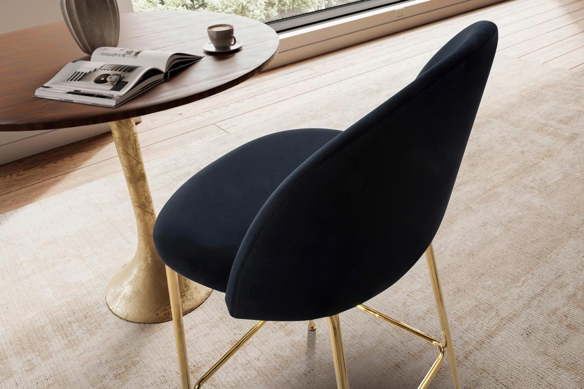 Barhocker-set Schwarz B: 50 Cm - Goldfarben/Schwarz, Design, Textil/Metall (50/102/50cm) - MID.YOU
