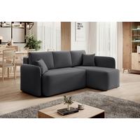 Ecksofa Hadson Grau S: 206x150 cm - Schwarz/Grau, Design, Textil (206/150cm) - MID.YOU