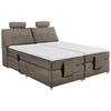 Boxspringbett mit Topper Elektrisch 180x200 cm Palermo - Silberfarben/Braun, MODERN, Holzwerkstoff/Textil (180/200cm) - MID.YOU