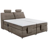 Boxspringbett Mit Topper Elektrisch 180x200 Cm Palermo - Silberfarben/Braun, MODERN, Holzwerkstoff/Textil (180/200cm) - MID.YOU