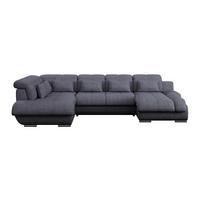 Sedací souprava MULTI tvar U, tmavě modrá - barvy chromu/tmavě modrá, Moderní, kov/textil (228/345/184cm) - Luca Bessoni