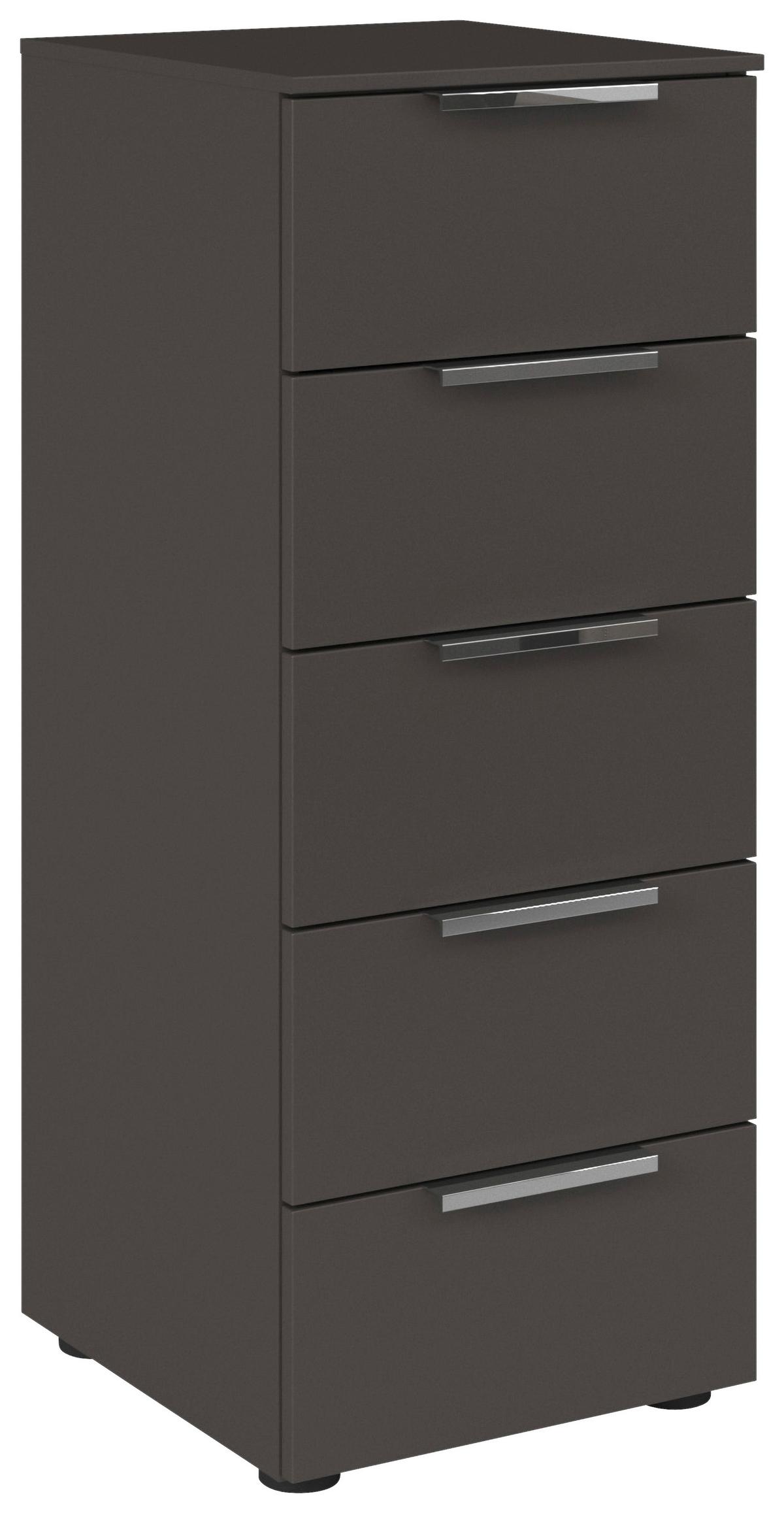 Kommode Flipp Graphit/Chromfarben B: 40 cm - Chromfarben/Schwarz, MODERN, Holzwerkstoff (40/100/42cm) - Rauch Möbel