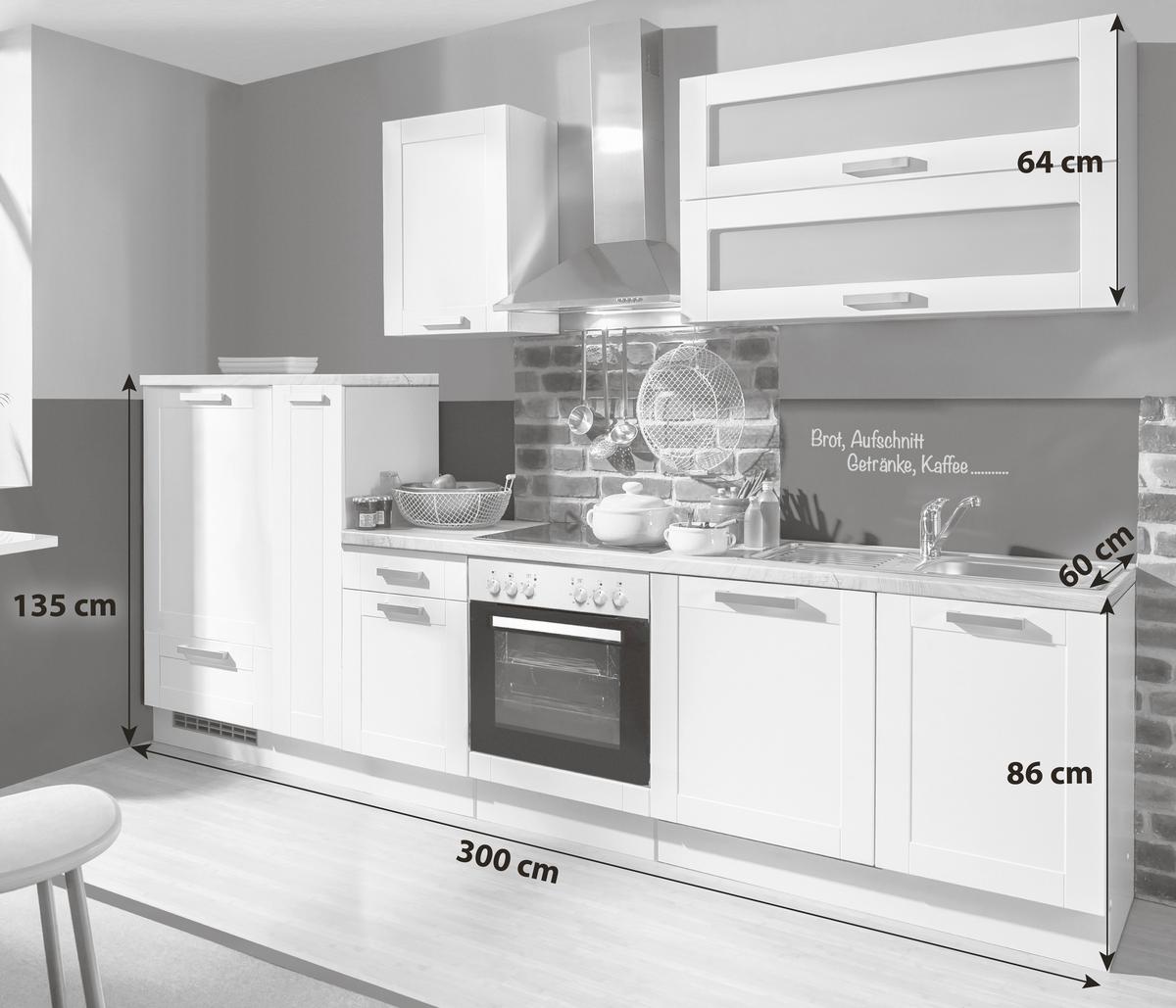 Küchenblock White-Premium - Eichefarben/Weiß, KONVENTIONELL, Holzwerkstoff (300cm) - Menke