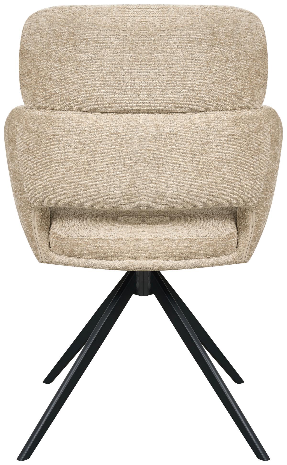 Armlehnstuhl Lyon Khaki B: 57,5 cm - Khaki/Schwarz, MODERN, Textil/Metall (57,5/85/61cm) - Livetastic