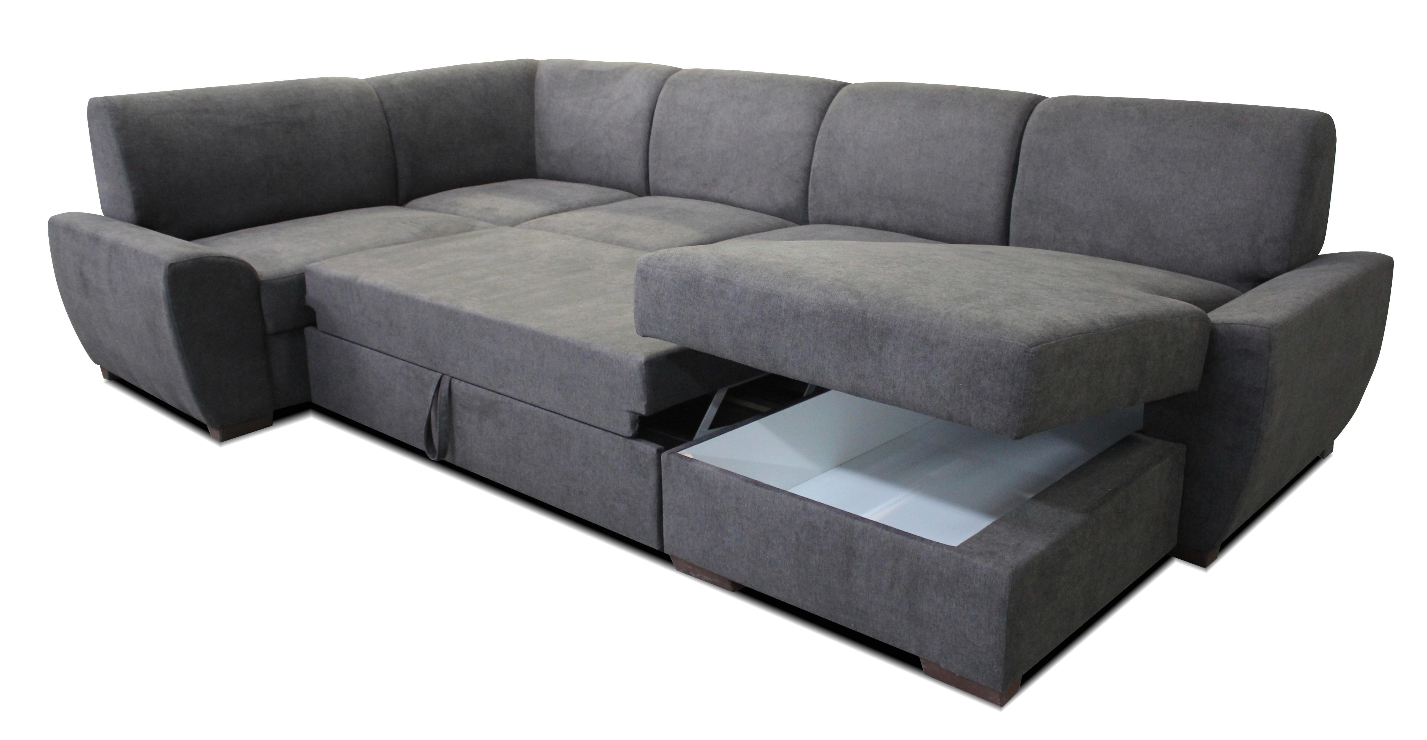 Wohnlandschaft Mara Dunkelgrau 190x310x160 cm - Dunkelgrau/Dunkelbraun, Design, Textil (190/310/160cm) - Livetastic