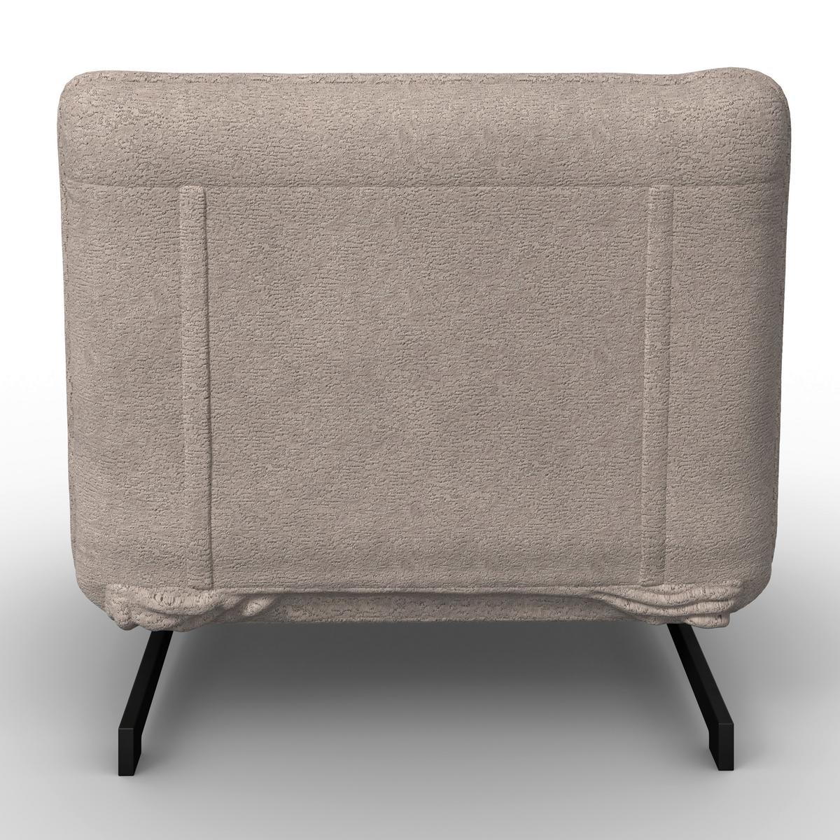 Rozkladacie kreslo LUNA, béžové buklé, max.120 kg - čierna/béžová, Modern, kov/textil (92/40/66cm) - Bessagi Home