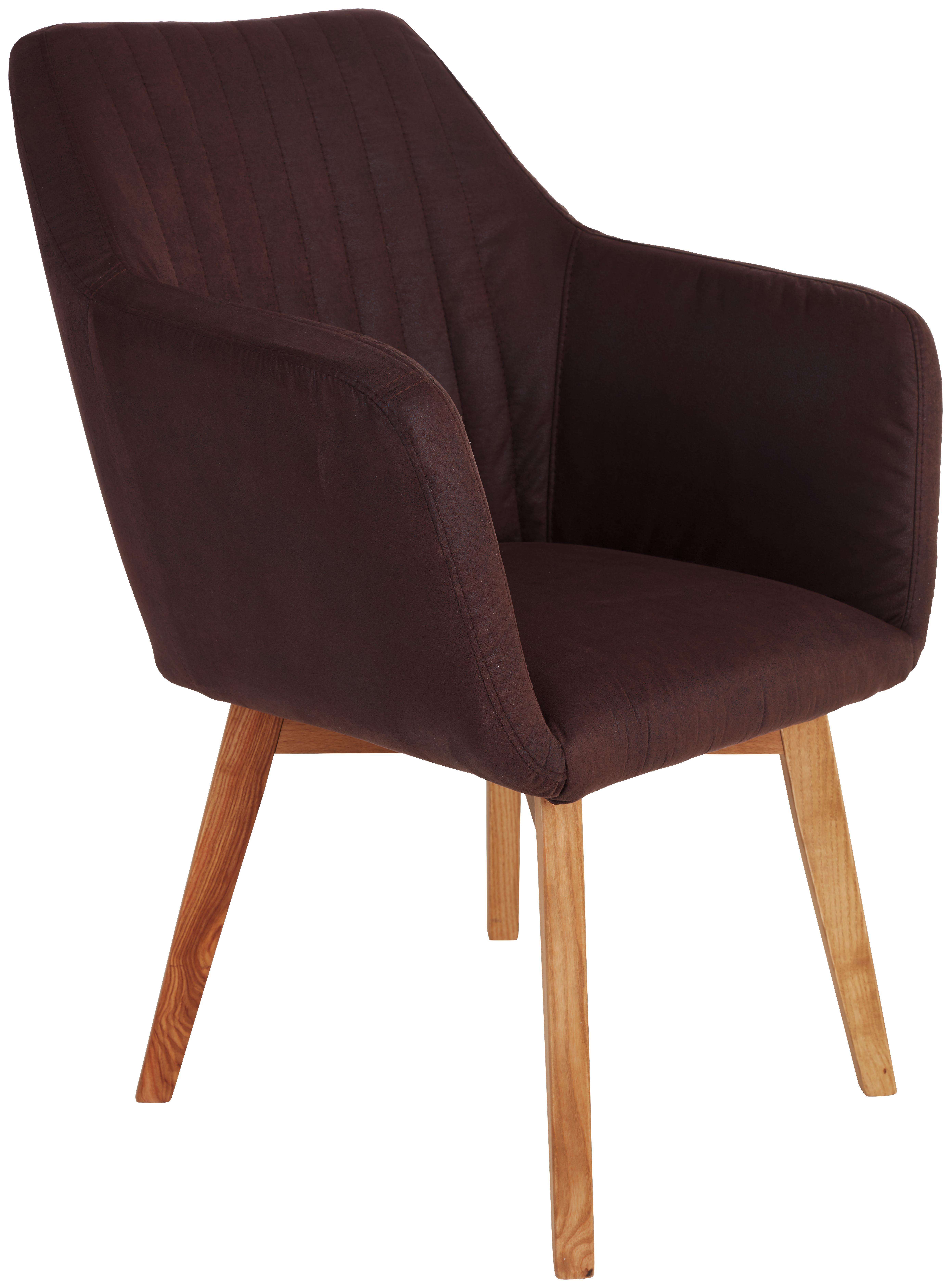 Szék Wilma Ii - Tölgyfa/Barna, modern, Fa/Textil (57/84/56cm) - James Wood