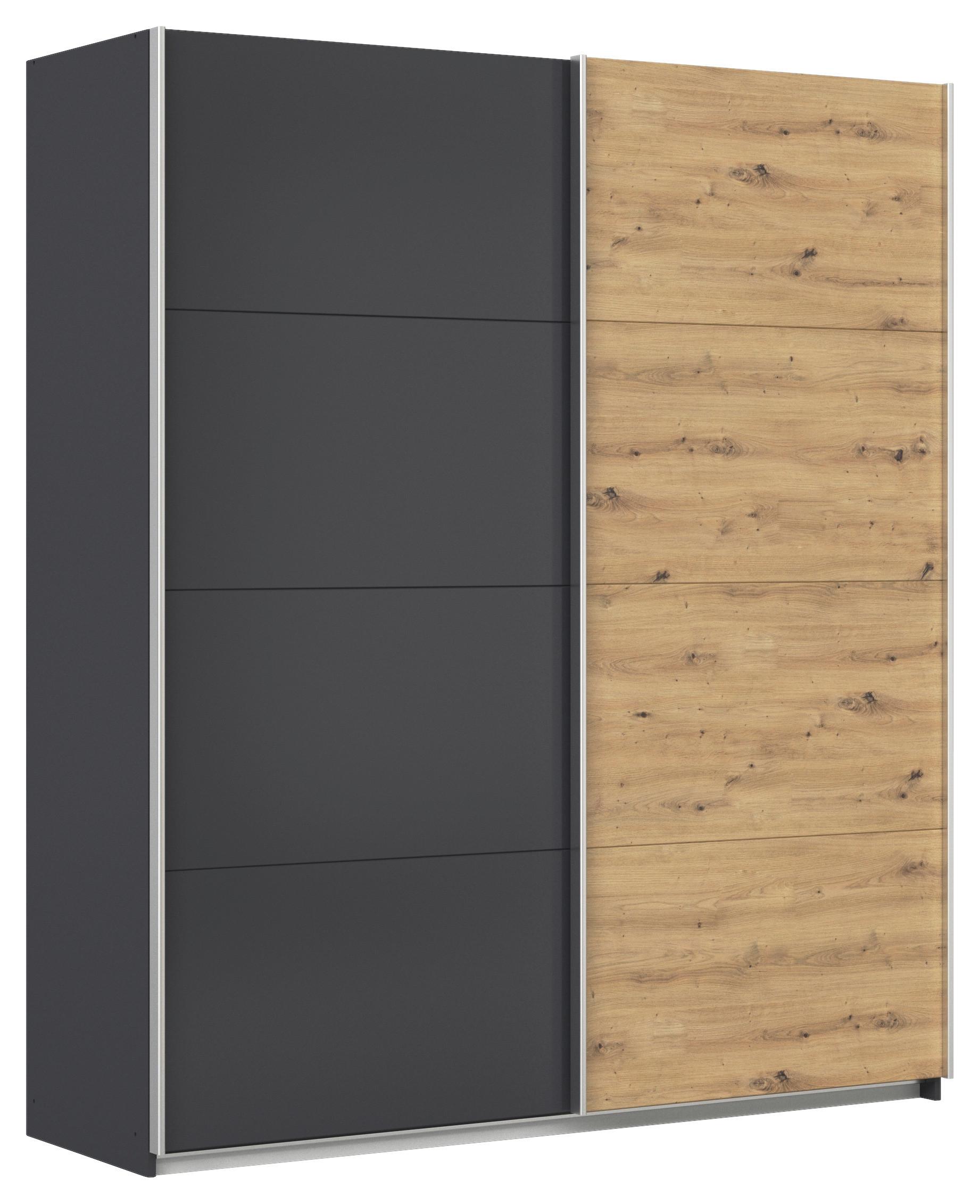 Schwebetürenschrank B: 181cm Feldkirch Grau/Eiche Dekor - Anthrazit/Eiche Artisan, MODERN, Holzwerkstoff (181/210/62cm)