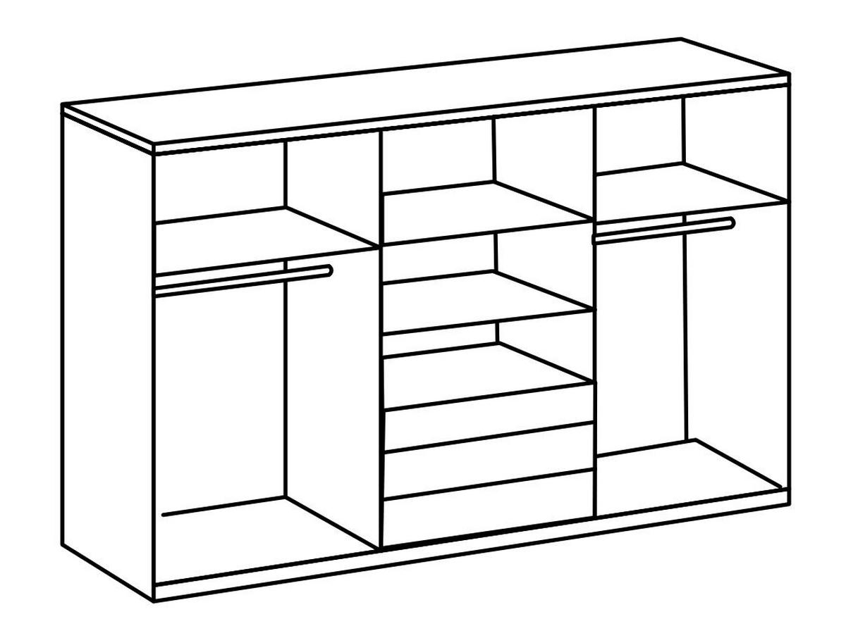 SKŘÍŇ S POSOUVACÍMI DVEŘMI MAGICGLAS bílá - bílá/barvy nerez oceli, Moderní, kov/kompozitní dřevo (300/216/65cm) - MID.YOU