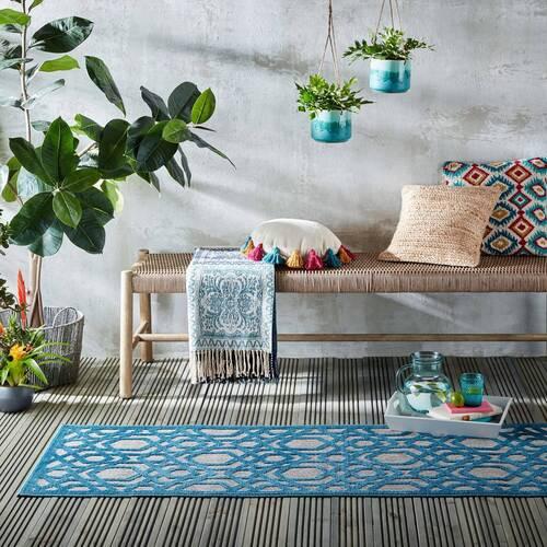 Outdoorteppich 503119374190 - Blau, Basics, Textil (66/230cm)