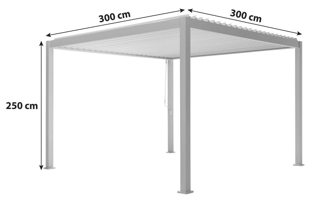 Pergola Deluxe 300x300cm Anthrazit - Anthrazit, MODERN, Metall (300/250/300cm) - Gardenson