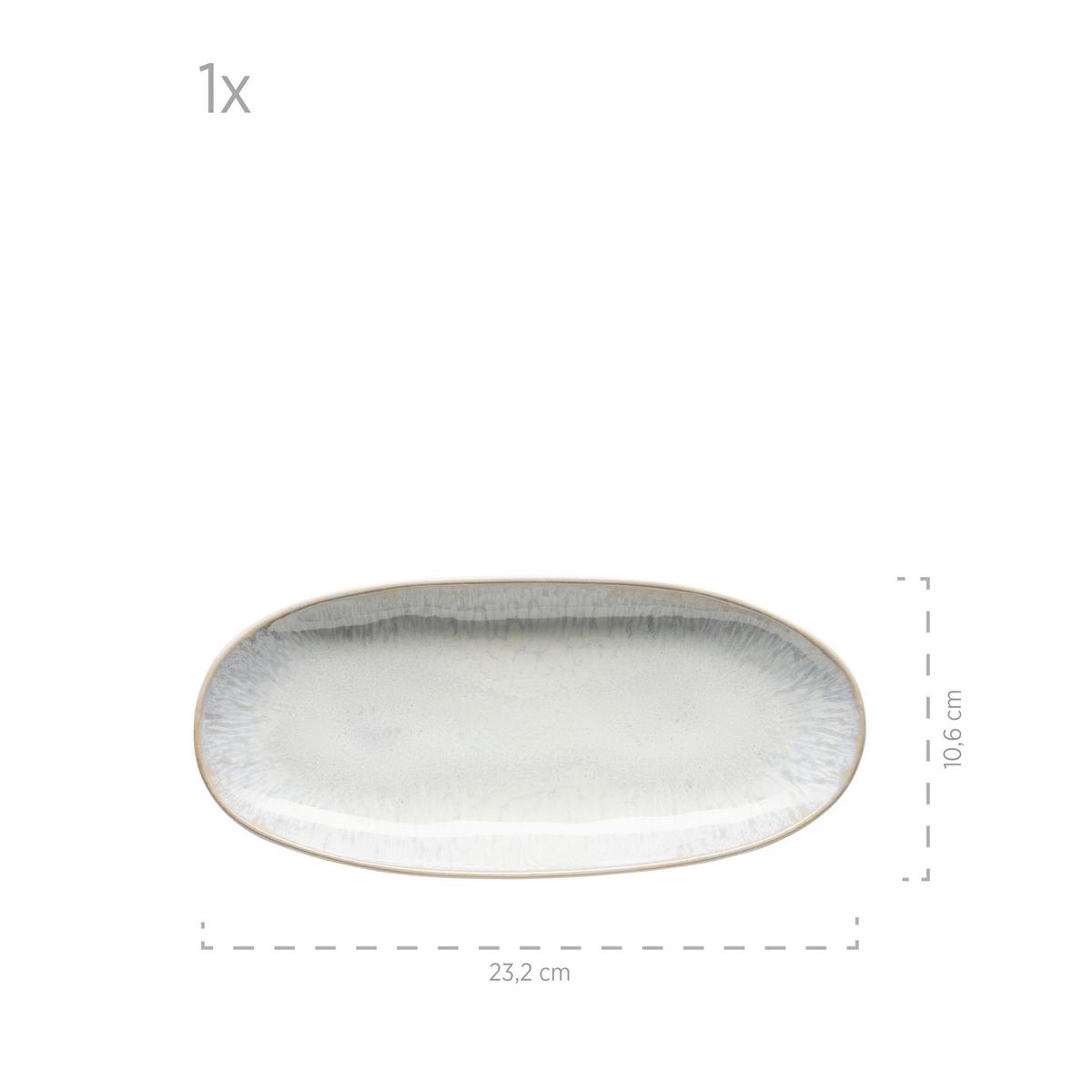 Servierplatte Aus Steinzug Frozen 3--Teilig. Weiß - Weiß, Basics, Keramik (39/24,5/10cm) - Mäser