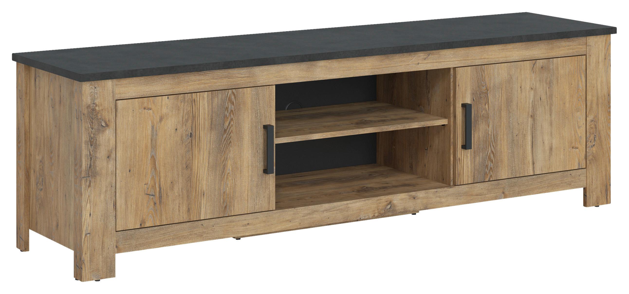 TV-Element Rapallo Kastanie B: 189 cm - Kastanienfarben/Schwarz, MODERN, Holzwerkstoff (189/57,7/48cm)