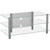 Phonotisch Zumbo B: 110 cm Silberfarben, Glas - Klar/Silberfarben, KONVENTIONELL, Glas/Metall (110/45/42cm) - MID.YOU