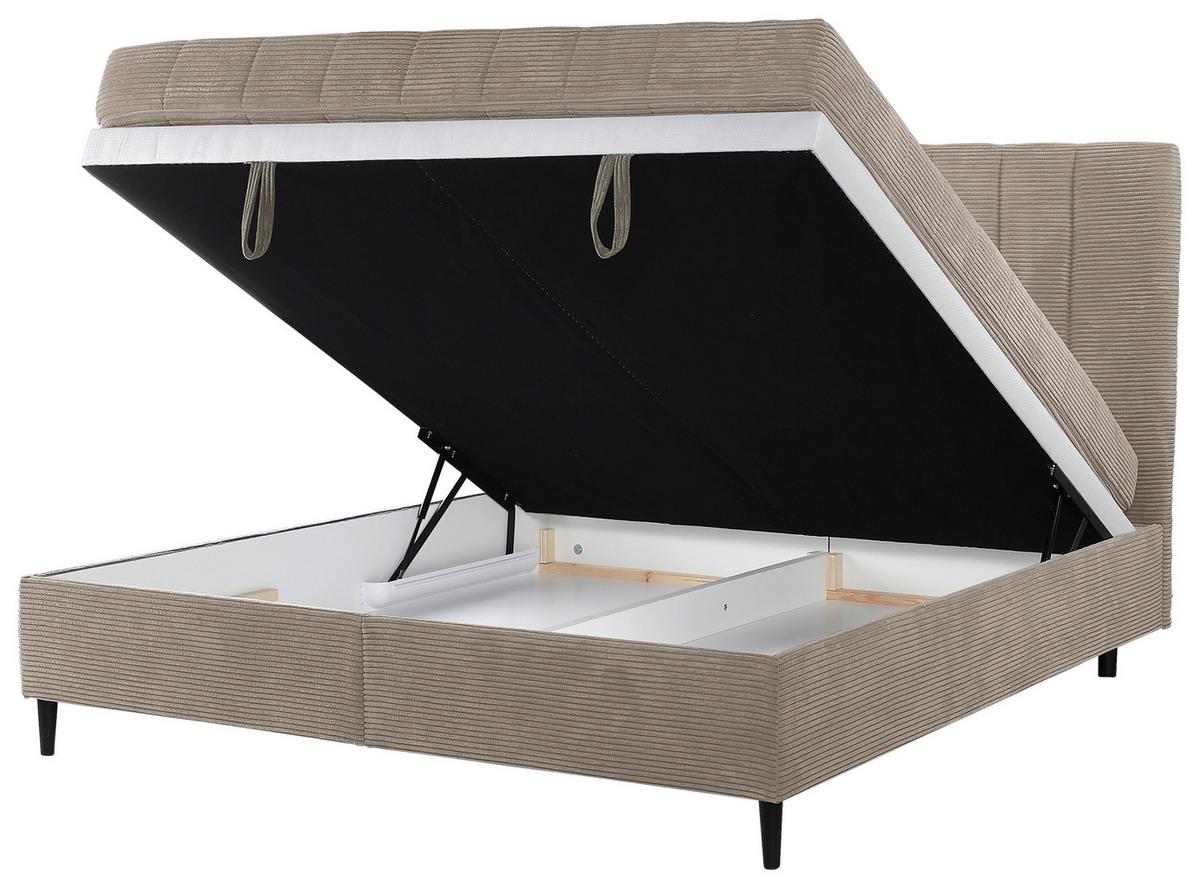 Polsterbett Mit Lattenrost Mia Beige 180x200 Cm - Beige/Creme, LIFESTYLE, Holz/Holzwerkstoff (180/200cm) - Livetastic