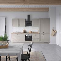 Kuchynská linka 330 cm, kamenná sivá supermatná - čierna/sivá, Modern, kov/kompozitné drevo (330cm) - Nobilia