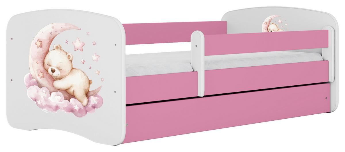 Kinder-/Juniorbett Babydreams inkl. Matratze 80x160 - Pink/Birkefarben, MODERN, Holz/Holzwerkstoff (80/160cm) - MID.YOU