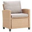 Loungegarnitur 6-Tlg. Porto- Multi, Polyrattan mit Kissen - Hellbraun/Grau, MODERN, Kunststoff/Textil (190/237cm) - Beldano