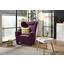 Ohrensessel Chandler - Hellbraun/Lila, MODERN, Holz/Holzwerkstoff (95/109/97cm) - Ombra