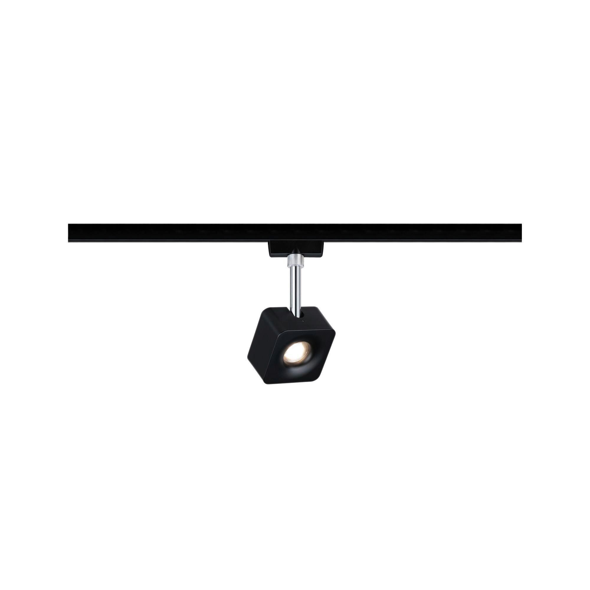LED-Deckenleuchte Urail Spot Cube L: 7,7 cm, dimmbar - Chromfarben/Schwarz, Design, Kunststoff/Metall (4,7/7,7/16,5cm) - Paulmann